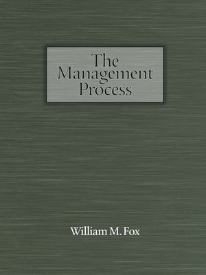 cover image of The Management Process